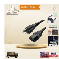 10ft 3 Prong AC Power Cord for TV, Computer & Printer | Reliable 125V-250V picture