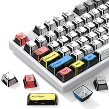 Retro PBT Keycap, Comic Theme Keycap Set, 137 Keys Dye Sublimation Keyboard K... picture