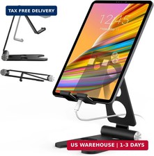 Tablet Stand with Cord Holder Aluminum Alloy Black, Fully Adjustable Foldab picture
