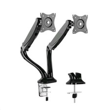 DUAL ARM TV LCD MONITOR DESK MOUNT BRACKET ARTICULATING SWIVEL GAS SPRING picture