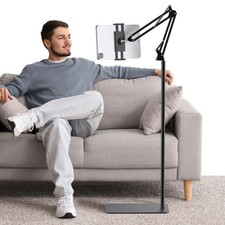 Tablet Floor Stand, Overhead Bed Phone Stand Adjustable Holder Universal Floo... picture