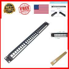 Patch Panel 24-Port Blank Keystone 1U Hinged 19 Inch Rackmount Wall Mount picture