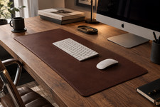 Leather Desk Mat Large Desk Pad, Handmade Leather Mouse Pad, Custom Office Desk picture