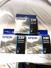 ❤️Buy 2 Get 1 FREE EPSON 220 Standard Capcity Black Ink Cartridges LOW PRICE👍 picture
