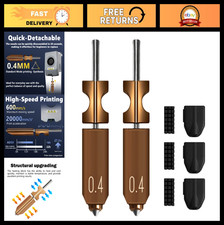 Hardened Steel Nozzle Kit 2PCS 0.4mm for 3D Printers, Durable Replacement Parts picture