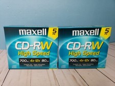Maxell CD-RW Rewritable High Speed 700MB 80Min 4x-12x Set - Lot 2 10 CDs picture