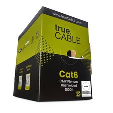trueCABLE Cat6 Plenum (CMP), 1000ft, White, 23AWG 4 Pair Solid Bare Copper, 550 picture