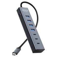 USB C to USB Hub Multiport Adapter, Aluminium 7-Port USB C Hub Multiport picture