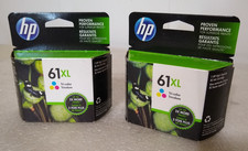 Lot of 2 Genuine HP 61 XL Tri-Color Ink Cartridge Sealed Tri-Color dated 2016 picture
