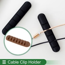 Car Cable Holder Clip Cable Clip Cord Management Organizer 82x20x12.8mm Coffee picture