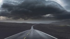 Landscape road sky clouds asphalt plains storm Custom Gaming Mat Desk picture