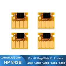 4PCS HP 843B Ink Cartridge Chip Fits PageWide XL4000 4100 4500 5000 5100 picture
