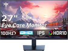 27 Inch QHD Computer Monitor, 2K 100Hz IPS Gaming Monitor, 1440P Frameless Eye C picture