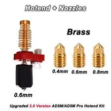 Upgrades Hotend Brass Harden Steel Nozzle For Flashforge Adventurer 5M / 5M Pro picture