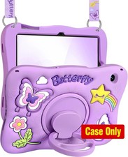 Case for Samsung Galaxy Tab A9 Plus - Cute 3D Purple Butterfly Design Cover picture