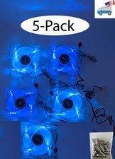 5-Pack: NEW 80mm Blue LED 3pin Cooling Fan Array Kit for Open Mining/Gaming PC picture