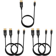 5-Pack Gold-Plated Mini Display to DisplayPort Cables - 6ft picture