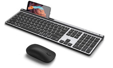 CHESONA Wireless Keyboard/Mouse Combo, Full Size Mulit-Device (BT 5.0+3.0+2.4G) picture