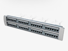 CommScope Cat6 48-Port RJ45 to RJ45 Patch Panel 2U Gray 19in 760152579 picture
