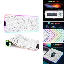 ITNRSIIET RGB Gaming Mouse Pad XL Extended 32 x 12 inches Topographic Contour picture