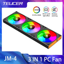 JM-4 Mirror Cycle Light Effect ARGB PC Case Fan 3 IN 1 PC Fan Kit Computer Radia picture