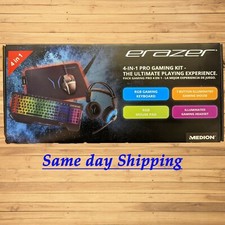 4 in 1 Pro Gaming Kit w. Illuminated Keyboard, Headset, Mouse & Pad (MEDION) picture