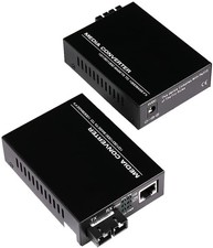 A Pair 2 Pack Multi-Mode Dual SC Fiber Gigabit Fast Ethernet Media Converter, Mi picture