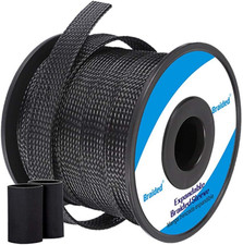 100Ft - 1/4 Inch Cable Management Sleeve Protector,Wire Loom PET Expandable Wire picture
