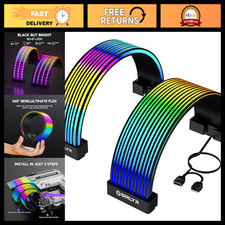 ARGB GPU/ATX Cable Sleeves - 8Pin, 12VHPWR & 24Pin - Customizable Black Sleeving picture