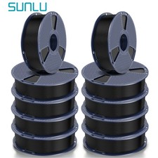 SUNLU 10*1KG ABS 3D Printer Filament 1.75mm Spool Highly Resistant Durable Black picture