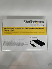 StarTech.com 3-Port Portable USB 3.0 Hub ST3300GU3B w/ Gigabit Ethernet Adapter picture