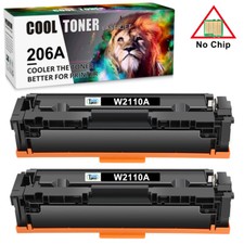 2PK Toner Cartridge For HP 206A W2110A LaserJet Pro M255dw MFP M283fdw No Chip picture