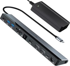 USB C Docking Station Dual Monitor with 96W Adapter: NewQ 12-in-1 Thunderbolt 3  picture