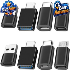 8-Pack USB to USB C Adapter Set, USB Type C Female to USB Male, Micro USB to picture