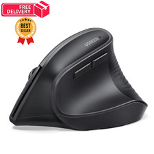UGREEN Ergonomic Wireless Mouse, Bluetooth & 2.4G Wireless, Quiet Clicks Black picture