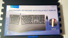 Xperformance Ergonomic Wired USB Keyboard w/ Palm Rest, Black QWERTY UNTESTED picture