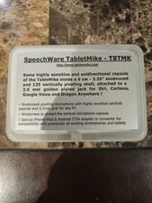 NEW SpeechWare TabletMike TBTMK Adapter 3.5mm Microphone Mic iPhone/iPad/Android picture