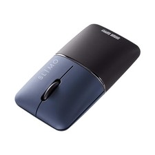 Sanwa Supply Silent Bluetooth Blue LED Mouse Slim Design SLIMO Rechargeable Navy picture