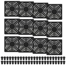 12 Pcs 70mm Fan Filter Grill Plastic Ventilation Grill Cover with Screws, Black picture