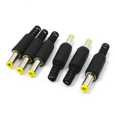 6 Pcs 5.5 x 2.5mm DC Power Connectors Male Bucket Connectors Replacement Black picture