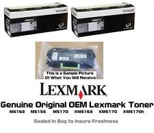 2 Mostly New Genuine Lexmark 24B6015 Toners M5163 M5155 M5170 XM5163 60% and 60% picture