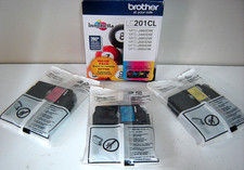 Genuine Brother LC201CL Cyan Magenta Yellow Ink Cartridges  Open Box NEW picture