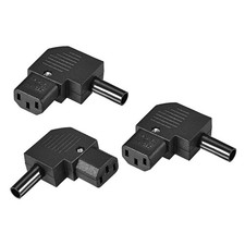 AC110-250V 10A Female IEC320 C13 Power Socket Adapter Connector Right Angle 3Pcs picture