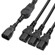 UPS PDU Computer PC Power Supply Splitter Cord IEC320 C14 to 3 x C13 10A 250V... picture