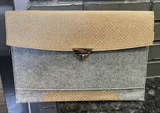 Wool Felt/Cork Tablet Case Envelope Handmade W/Mouse Pad Whimsical Glitter Stars picture
