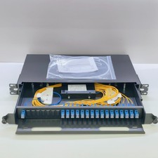 1U 19-Inch Rack-Mount Box PLC Splitter Chassis with Built 1x16 SC/UPC Cassette picture
