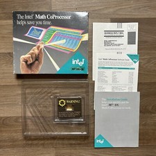 Vintage intel Math CoProcessor 387 DX-20 CIB 1989 A80387DX-20 SX105 / UNTESTED picture