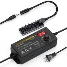 60W Adjustable PC Fan Power Supply with 5-Way Splitter and Speed Controller picture