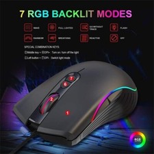 REDTHUNDER A867 RGB Gaming Mouse RGB Marquee Effect Light USB Plug And Play picture