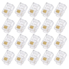 Uxcell Telephone Modular Plug Male RJ9/RJ10/RJ22 Connectors, Copper Core 4P4C picture